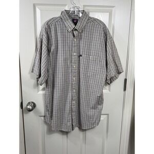 Panhandle Slim‎ Mens Large Plaid Button Up Short Sleeve Casual Shirt